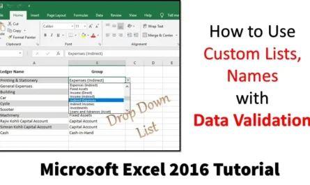 Data Entry in Microsoft Excel using Custom Lists and Data Validation