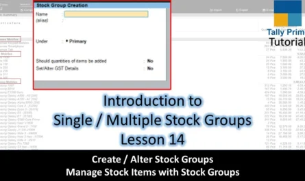 How To Create Stock Groups and Subgroups in Tally Prime Tutorial