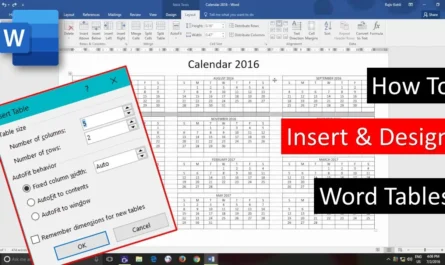 Insert Tables in Microsoft Word