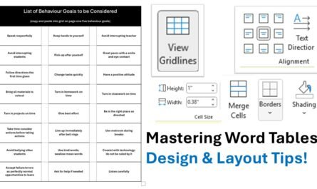 Table Design in Microsoft Word